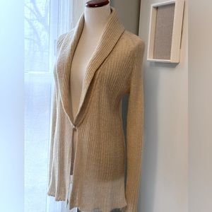 Shawl collar open front cardigan
